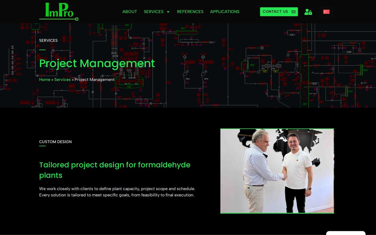 Pagina del servizio Project Management sul sito ImPro